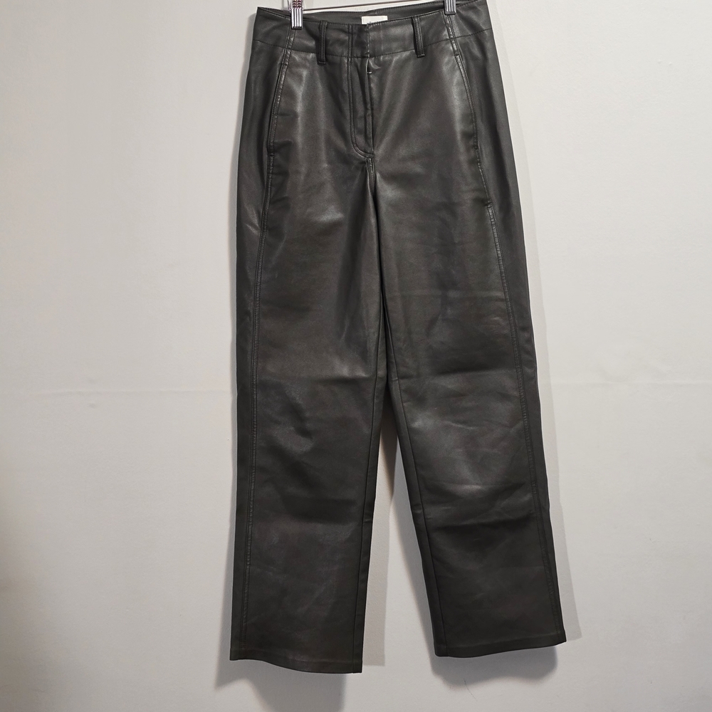 Wilfred Free Olive Green Faux Leather Pants